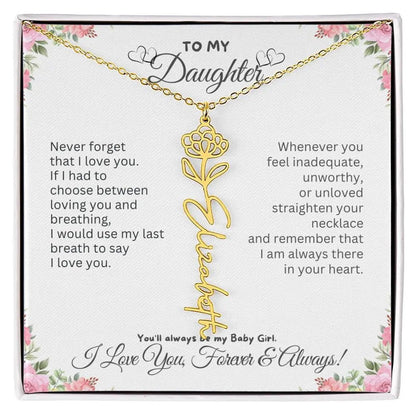 To My Daughter Necklace - Birthday Christmas Gift Birth Flower Jewelry 2025