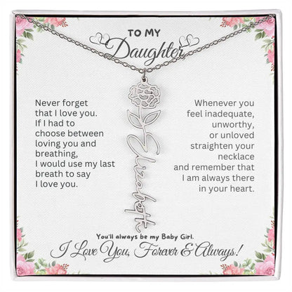 To My Daughter Necklace - Birthday Christmas Gift Birth Flower Jewelry 2025
