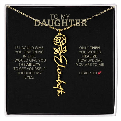 To My Daughter | I Love You - Birth Necklace