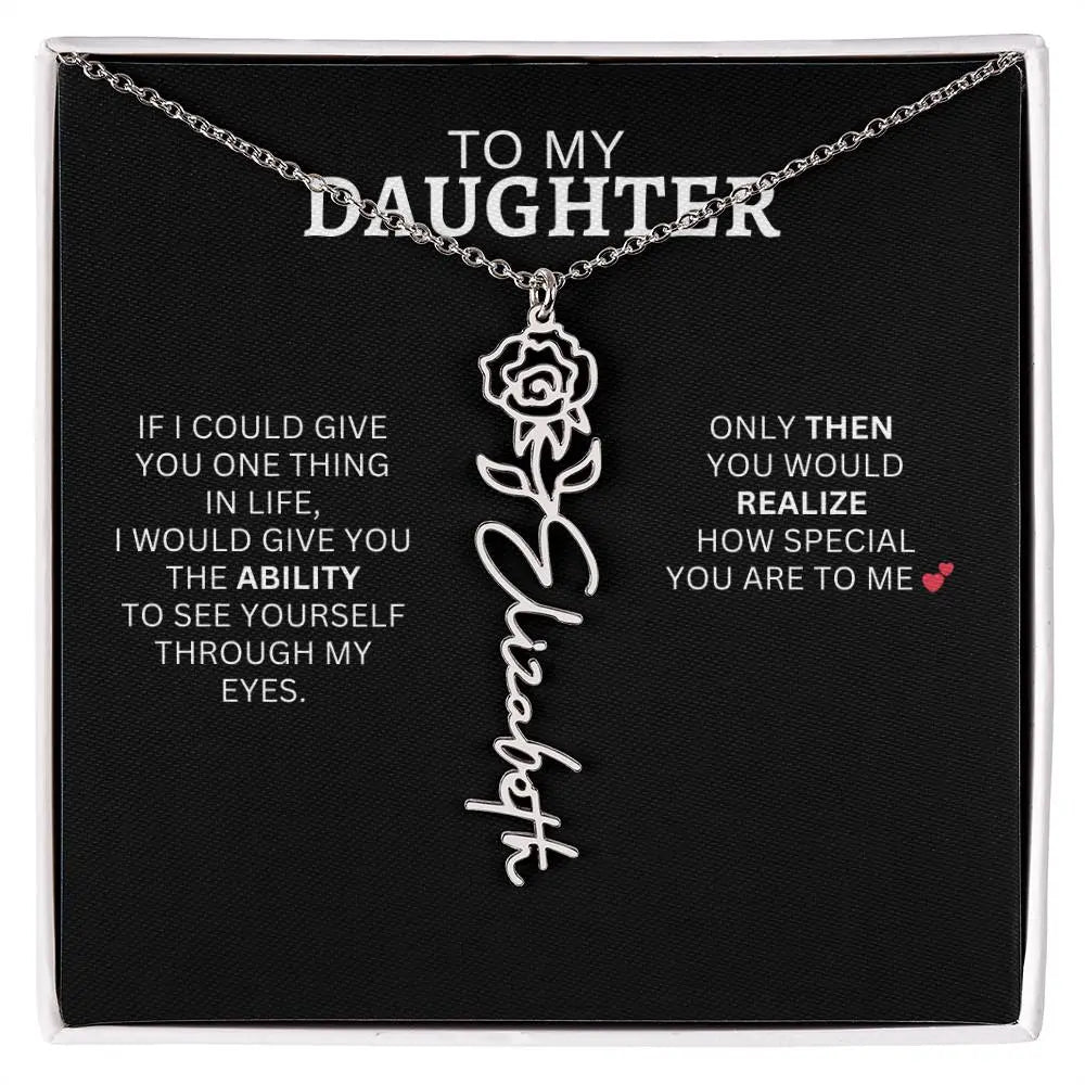 To My Daughter | I Love You - Birth Necklace