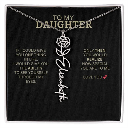 To My Daughter | I Love You - Birth Necklace