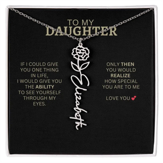 To My Daughter | I Love You - Birth Necklace