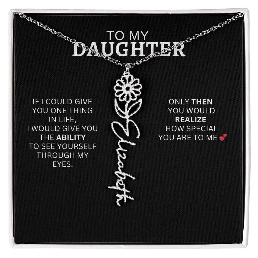 To My Daughter | I Love You - Birth Necklace