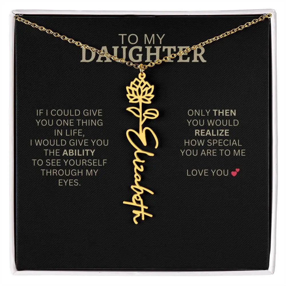 To My Daughter | I Love You - Birth Necklace