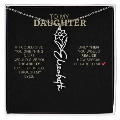 To My Daughter | I Love You - Birth Necklace