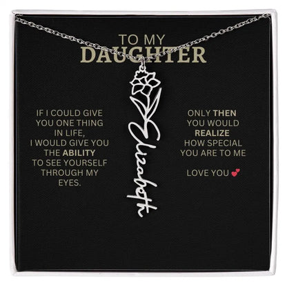 To My Daughter | I Love You - Birth Necklace