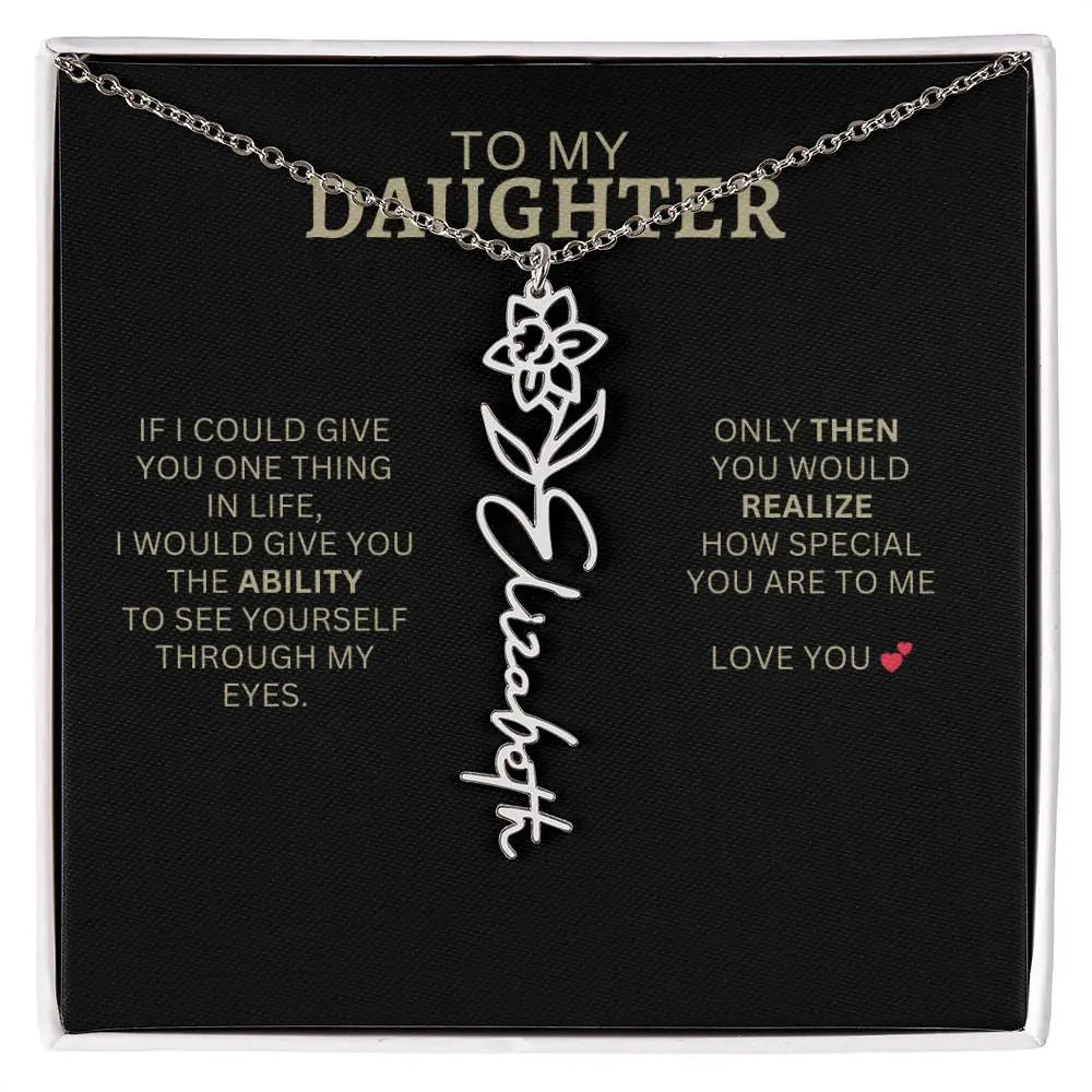 To My Daughter | I Love You - Birth Necklace
