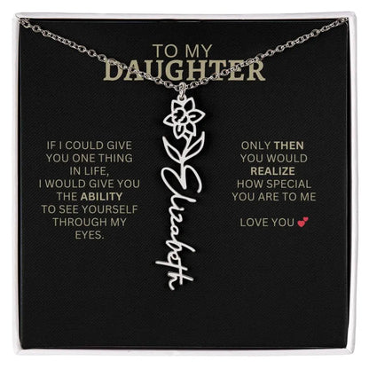 To My Daughter | I Love You - Birth Necklace