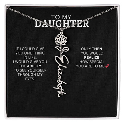 To My Daughter | I Love You - Birth Necklace