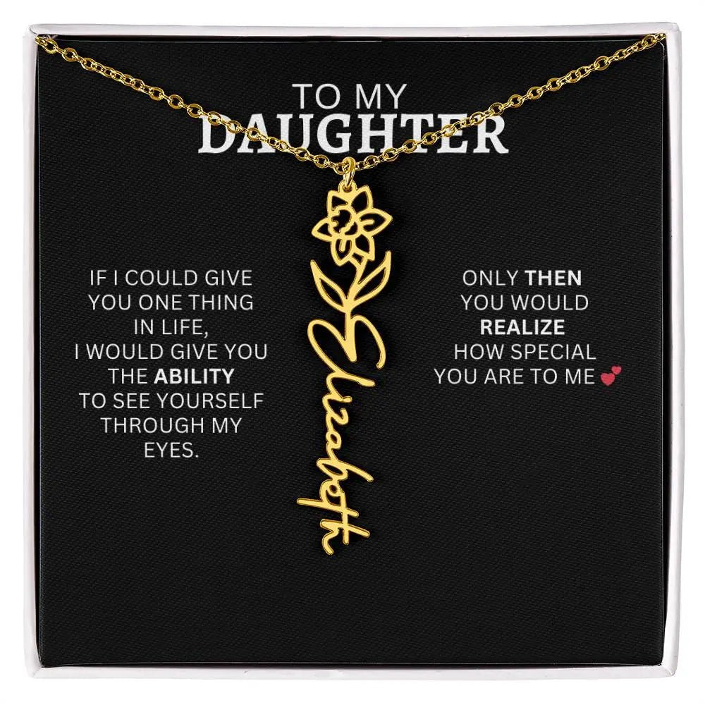 To My Daughter | I Love You - Birth Necklace