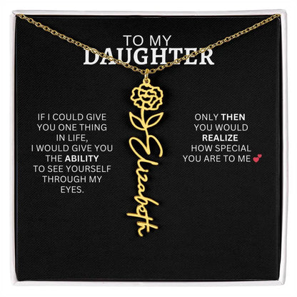 To My Daughter | I Love You - Birth Necklace
