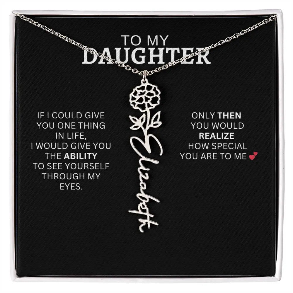 To My Daughter | I Love You - Birth Necklace