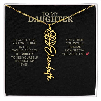 To My Daughter | I Love You - Birth Necklace