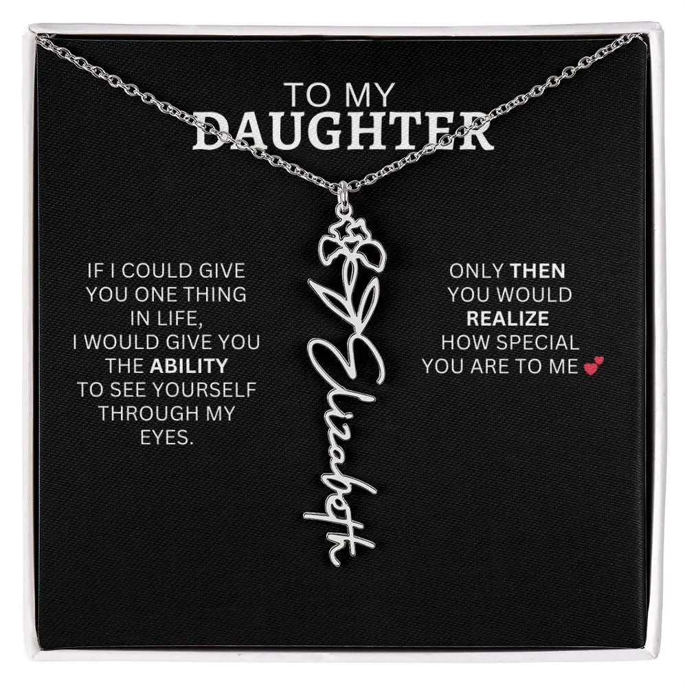 To My Daughter | I Love You - Birth Necklace