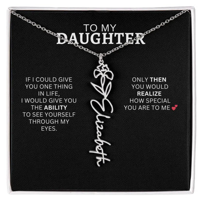 To My Daughter | I Love You - Birth Necklace