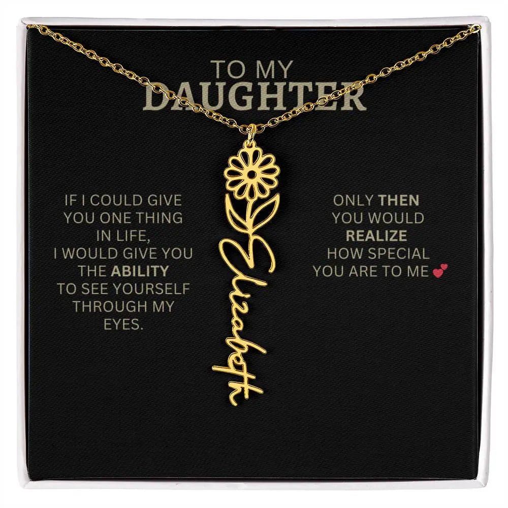 To My Daughter | I Love You - Birth Necklace