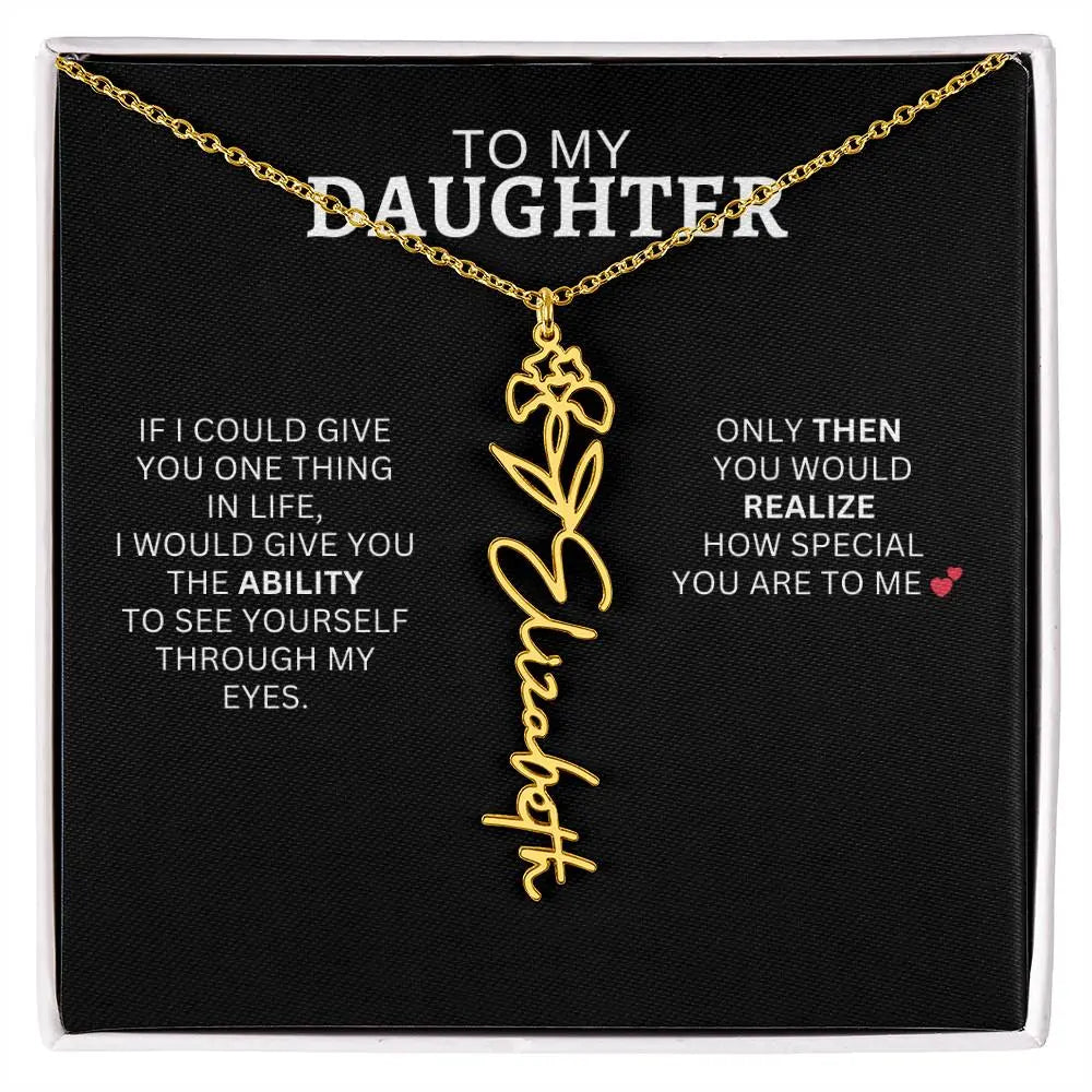 To My Daughter | I Love You - Birth Necklace