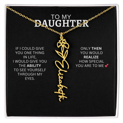 To My Daughter | I Love You - Birth Necklace
