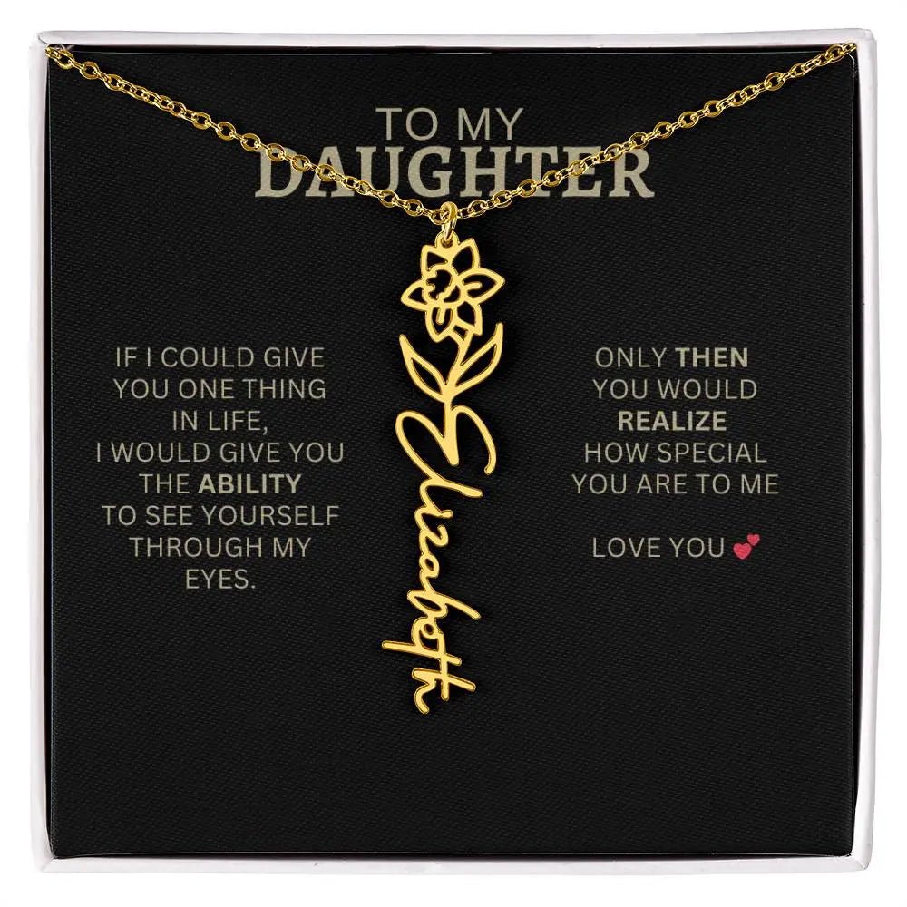 To My Daughter | I Love You - Birth Necklace