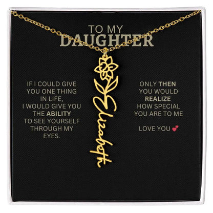 To My Daughter | I Love You - Birth Necklace