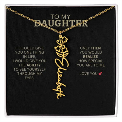 To My Daughter | I Love You - Birth Necklace
