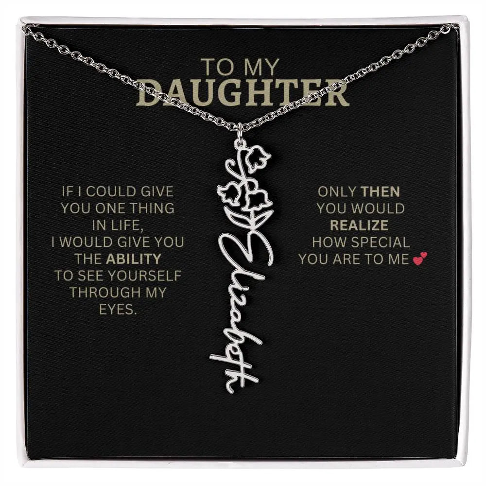 To My Daughter | I Love You - Birth Necklace