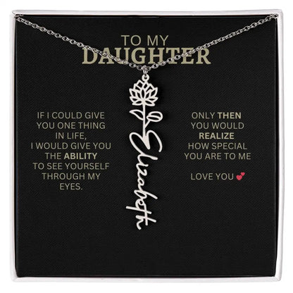 To My Daughter | I Love You - Birth Necklace