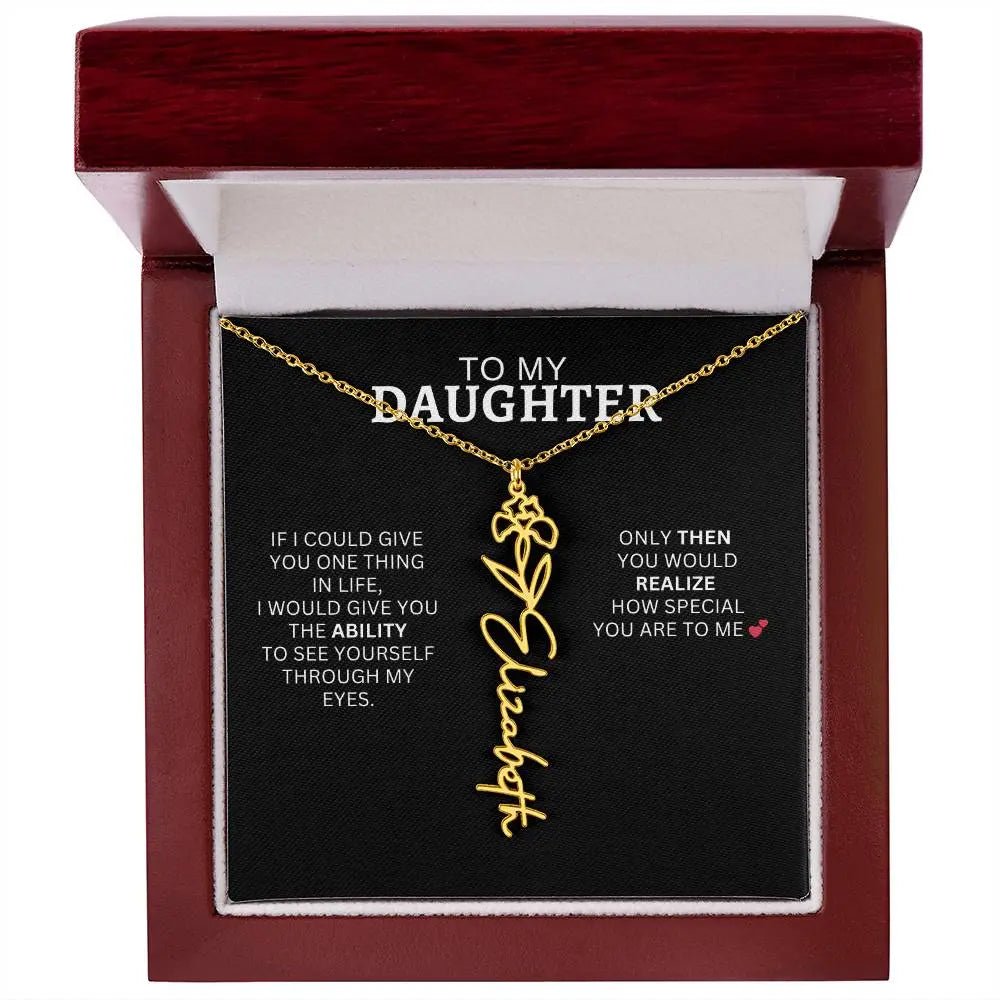 To My Daughter | I Love You - Birth Necklace