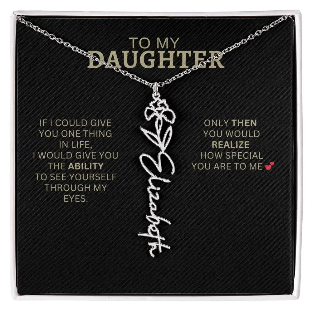 To My Daughter | I Love You - Birth Necklace