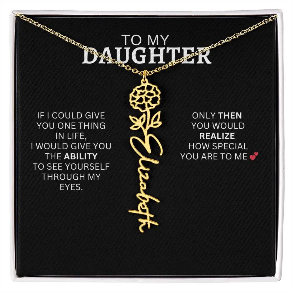 To My Daughter | I Love You - Birth Necklace