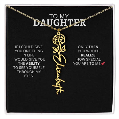To My Daughter | I Love You - Birth Necklace