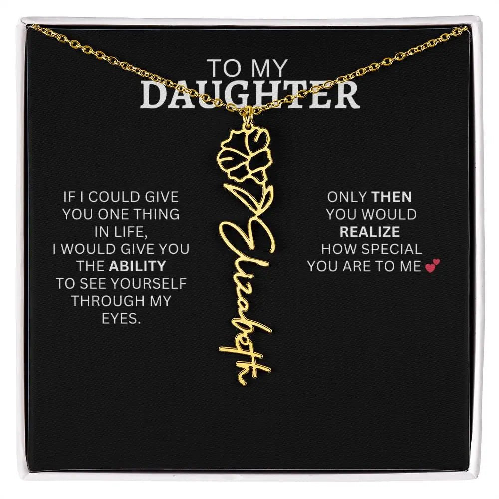 To My Daughter | I Love You - Birth Necklace