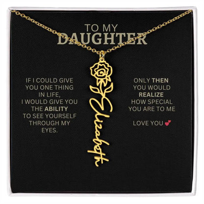 To My Daughter | I Love You - Birth Necklace