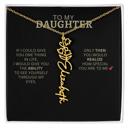 To My Daughter | I Love You - Birth Necklace