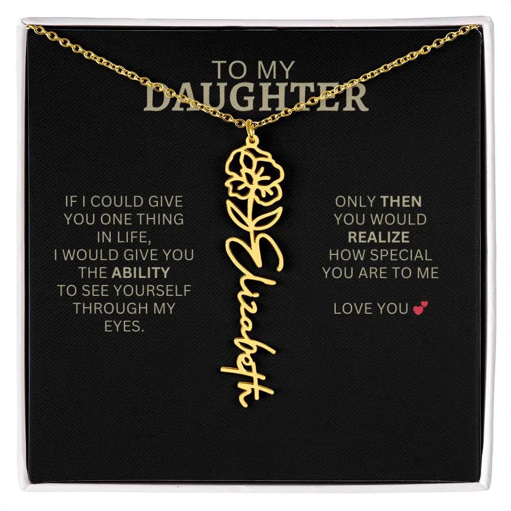 To My Daughter | I Love You - Birth Necklace