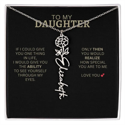 To My Daughter | I Love You - Birth Necklace