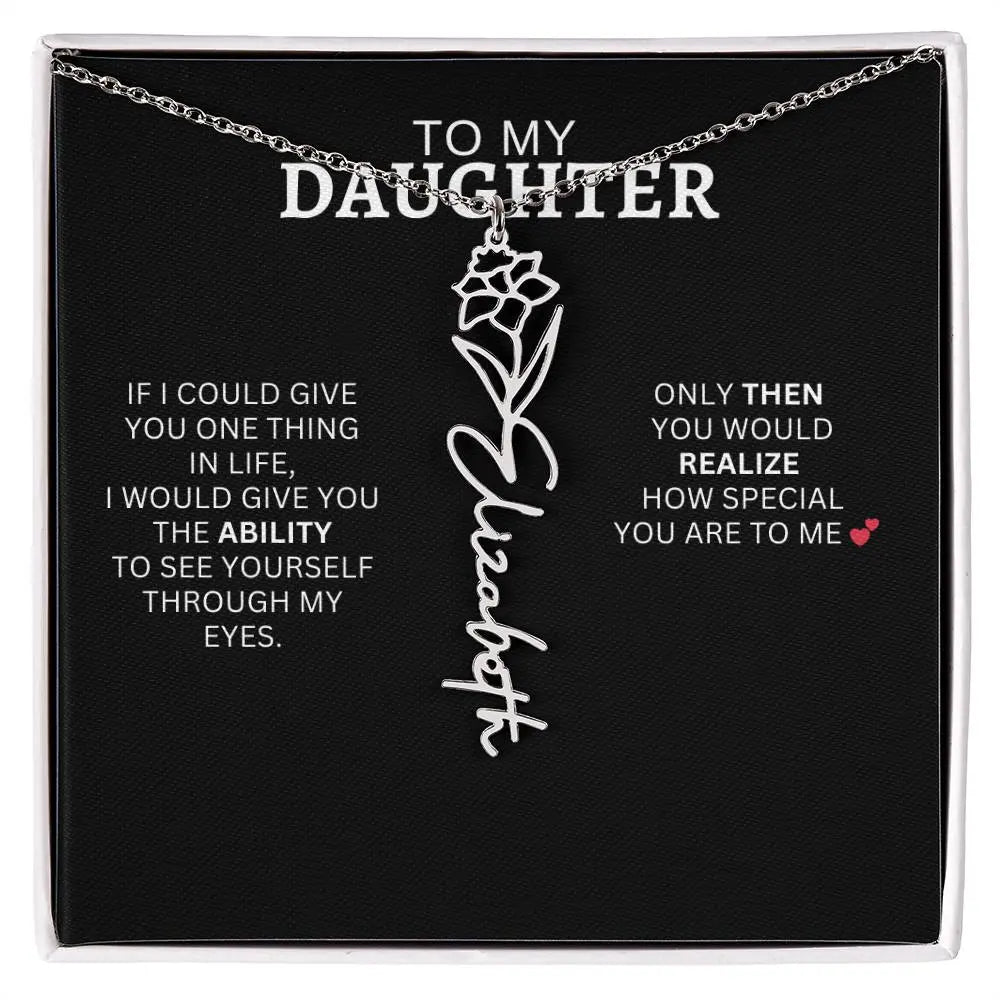 To My Daughter | I Love You - Birth Necklace