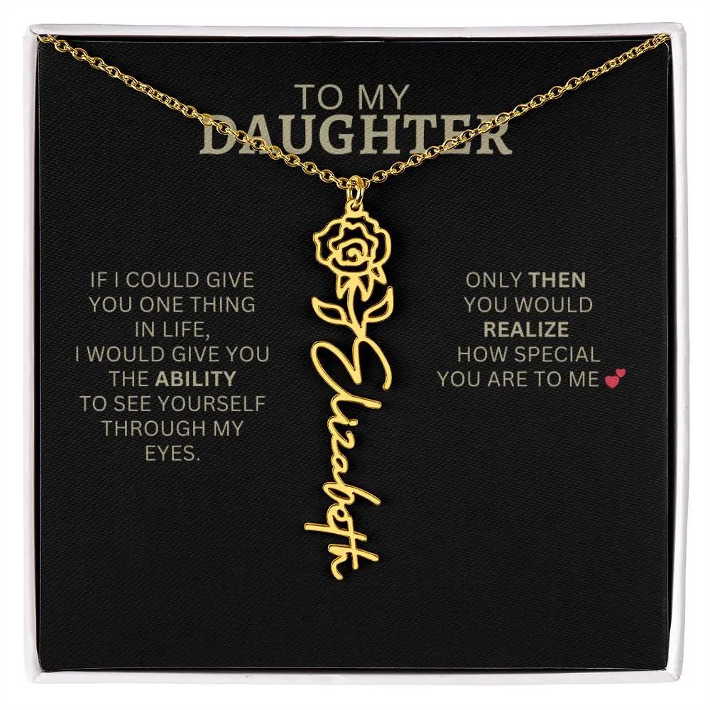 To My Daughter | I Love You - Birth Necklace