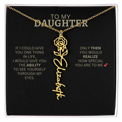 To My Daughter | I Love You - Birth Necklace