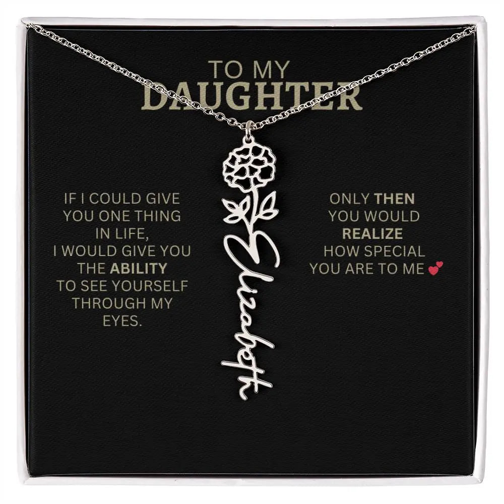 To My Daughter | I Love You - Birth Necklace