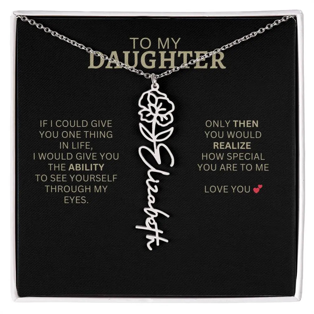 To My Daughter | I Love You - Birth Necklace