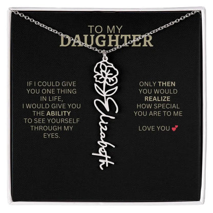 To My Daughter | I Love You - Birth Necklace