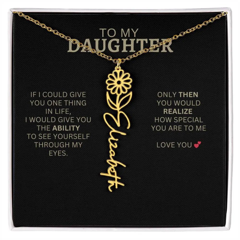 To My Daughter | I Love You - Birth Necklace