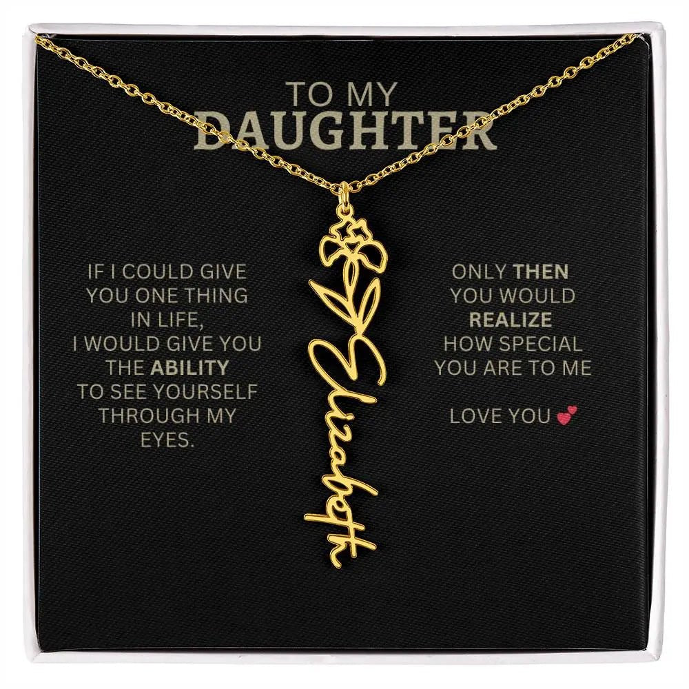 To My Daughter | I Love You - Birth Necklace