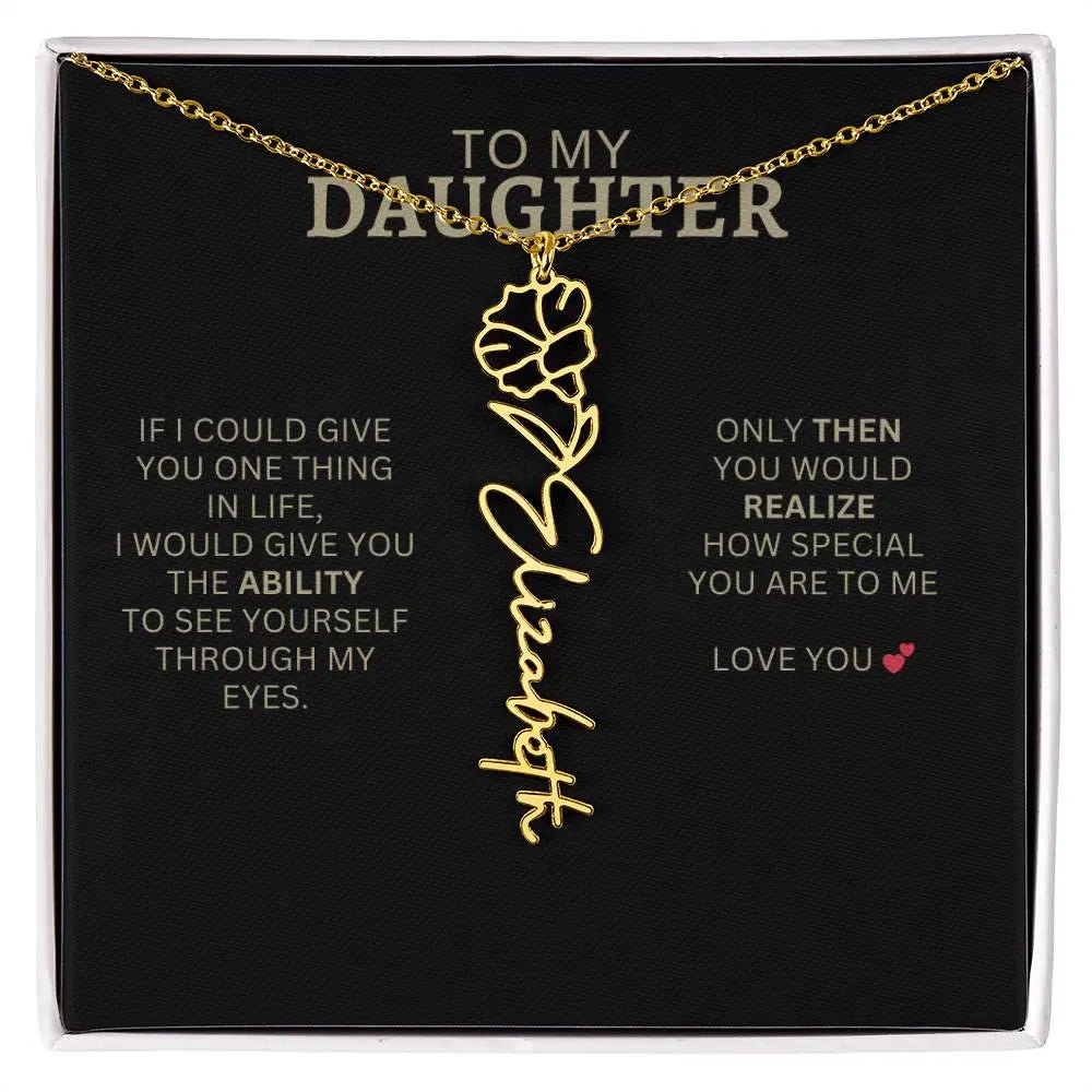 To My Daughter | I Love You - Birth Necklace
