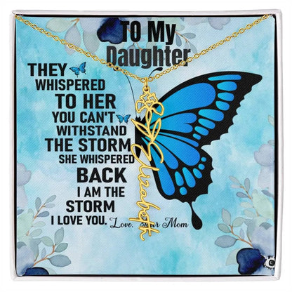 To My Daughter | I Love You - Birth Necklace I Gift From Mom to Daughter