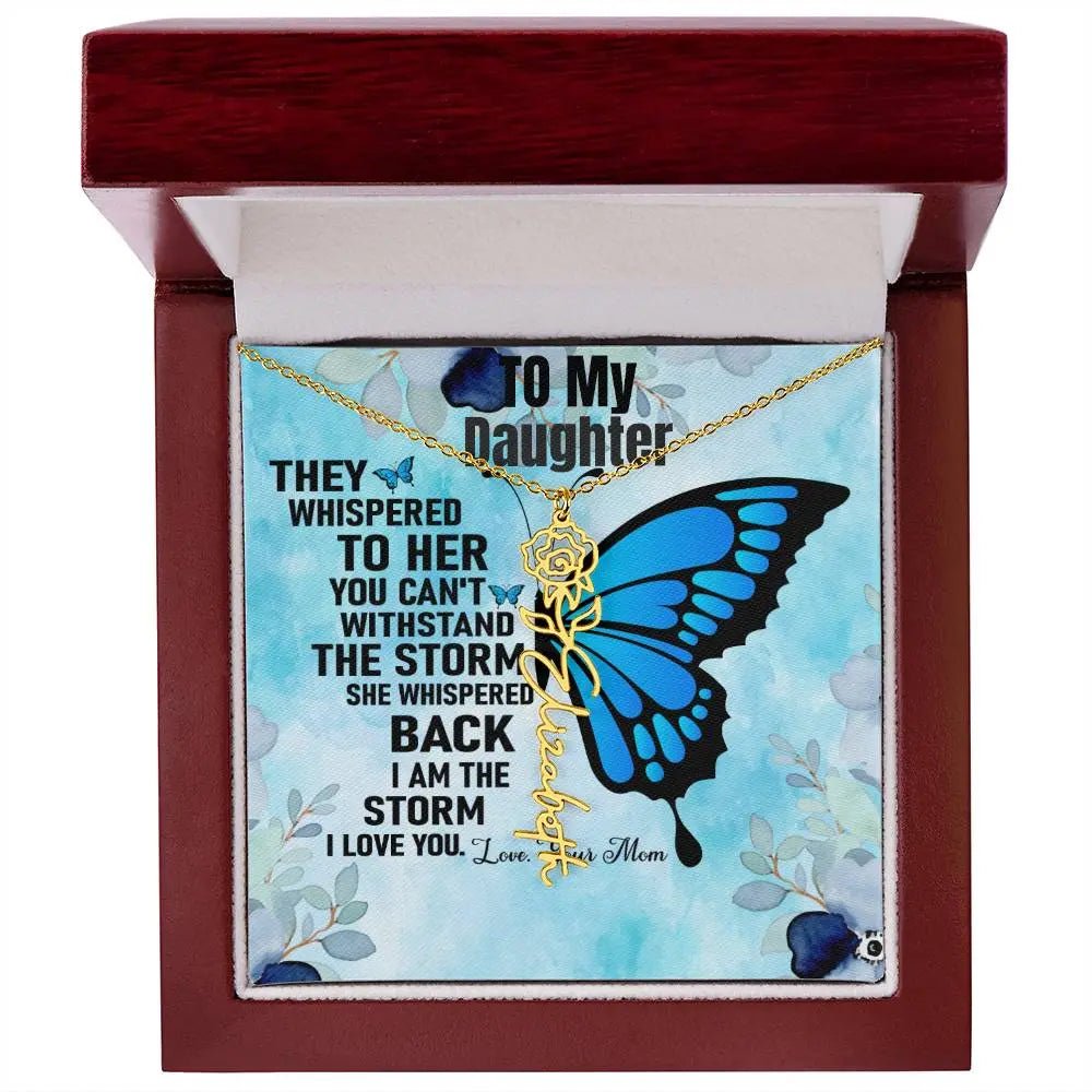 To My Daughter | I Love You - Birth Necklace I Gift From Mom to Daughter