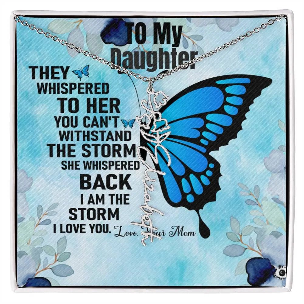 To My Daughter | I Love You - Birth Necklace I Gift From Mom to Daughter