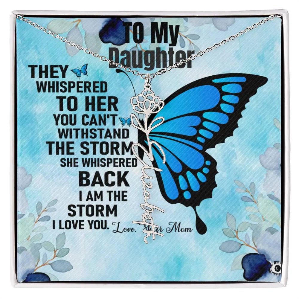 To My Daughter | I Love You - Birth Necklace I Gift From Mom to Daughter