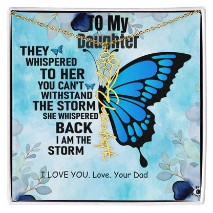 To My Daughter | I Love You - Birth Necklace I Necklace From Dad to Daughter